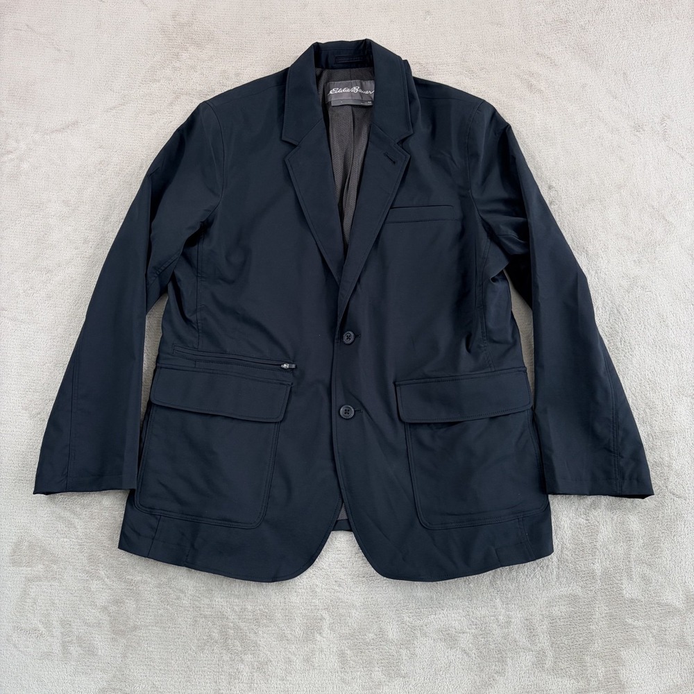 Eddie Bauer Ultimate Voyager Travel Performance Sport Coat Blazer Black Men 44
